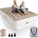 Sebor Air Mattress Queen with Built in Pump, 18" Ultimate Comfort Blow up Mattress Queen with Rechargeable Pump, Colchon Inflatable Mattress for Home, Guest, Camping & Office, Air Bed 660lbs Max
