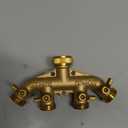 Triumpeek 4 Way Brass Hose Splitter, Heavy Duty 4-Way Garden Hose Connector 3/4 Inch, Solid 4 way hose adapter