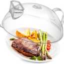 WENWELL Microwave Splatter Cover,Protect Food Splashes,Dish Bowl Plate Serving Lid with Handle,BPA-Free,Clear Safe Plastic,Microwave Cover for Food,10 Inch