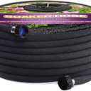 Short Soaker Hose 25ft -5/8 Round Rubber Garden Soaker Hoses, Heavy Duty Irrigation Drip Hose, Durable Seeper Water Hose for Gardens, Flower Beds And Lawn Yard