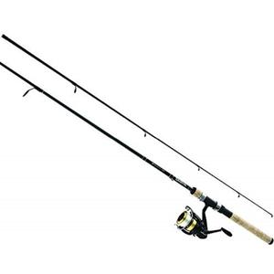 Daiwa DSK25-B/F662M-10C D-Shock Freshwater Spinning Combo, 2500, 6'6" Length, 2Piece Rod, 6-14 lb Line Rating, Medium Power, Black/Gold