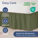 Wrap Around Dust Ruffle Bed Skirt - Sage Green - for Queen Size Beds with 12 Inch Drop - Elastic Strap - Adjustable Pleated Bedskirt with Brushed Fabric and Wrinkle Free - For Women, Men, Kids & Teens