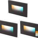 CLOUDY BAY 120V 5CCT Dimmable LED Indoor Outdoor Step Light,2700K/3000K/3500K/4000K/5000K,Stair Light,Oil Rubbed Bronze,Pack of 3