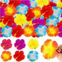 120 Pcs Artificial Hibiscus Flowers, 6 Colors Tropical Hawaiian Fake Luau Fake Hibiscus Flowers Decoration for DIY Crafts, Summer Party Favors Supplies, Cake Tables Centerpieces