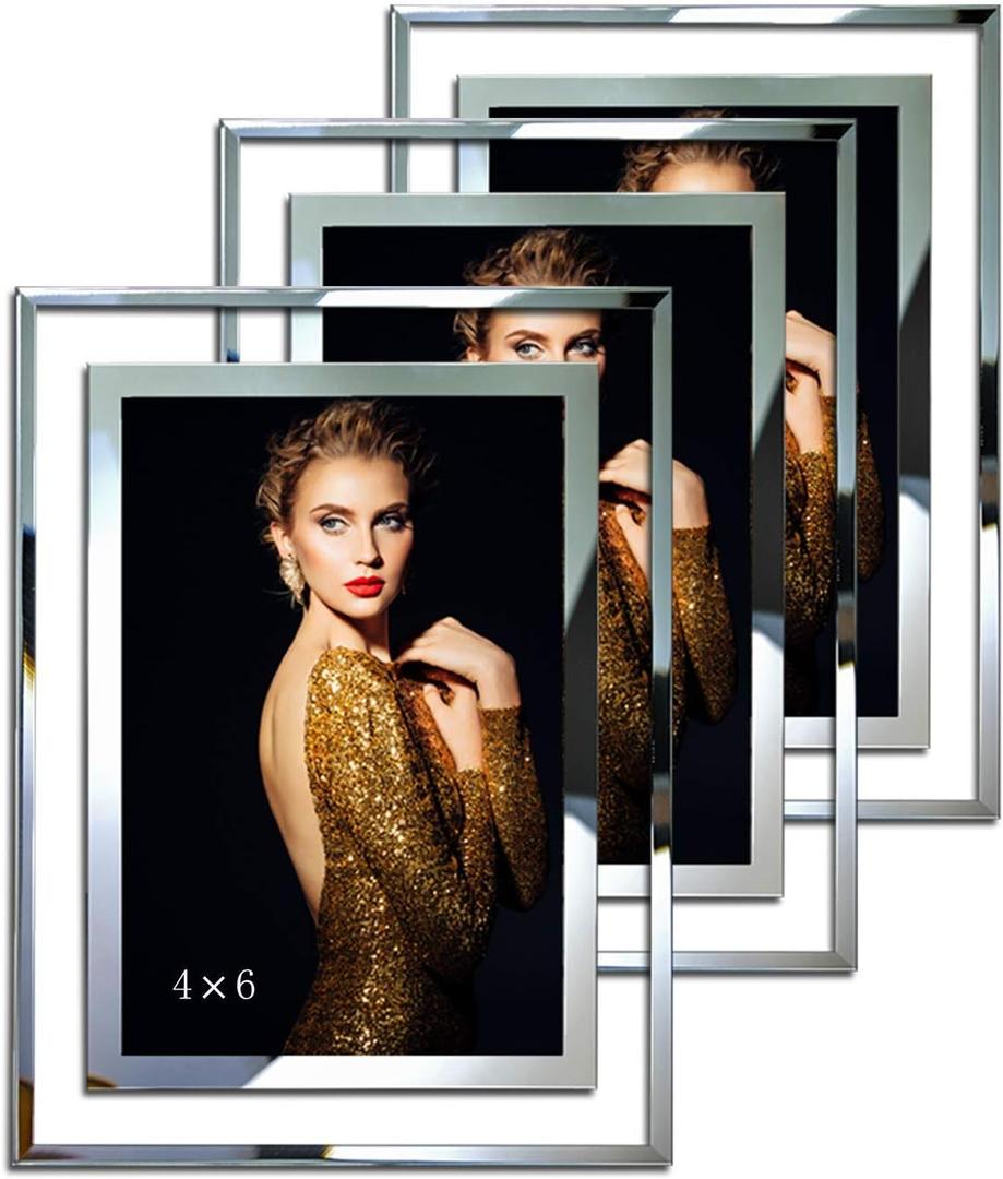 SIMON'S SHOP Picture Frames 4x6 Glass Photo Frame 4x6 Picture Frame for Tabletop Display Horizontally or Vertically Set of 3 (4 x 6 - 3 pack)