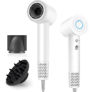 Hair Dryer, 112000 RPM High Speed Brushless Motor Blow Dryer with Diffuser for Fast Drying, 300M Ionic Hair Dryers for Men & Women, Professional Quiet Travel Hair Dryer, Lightweight Portable Mini
