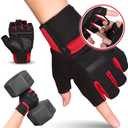 Workout Gloves for Men & Women - Weight Lifting & Gym Gloves with Enhanced Grip, Wrist Support & Palm Protection - Fitness Gloves for Training, Crossfit, Cycling & Exercise (Green)