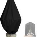 Fountain Cover for 50H 40D Inches Patio Fountain with Drawstring Rain and Snow Protection Cover for Outdoor Patio Garden Black