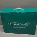 Three Geese Pinch Pleat Waterfowl Feathers and Down Comforter Queen Size Duvet Insert, 1200TC 100% Cotton Fabric, Premium All Seasons BlackGrey Warm Hotel Comforter with 8 Tabs.