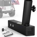 Boslla Hitch Flag Pole Holder, Trailer Hitch Mount Flagpole Holder Universal for Standard 2 inch Receivers, Compatible with Truck, Jeep, Pickup, RV, SUV (Black)