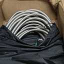 150FT Metal Garden Hose 304-Stainless Steel Flexible Water Hose - No Kink & Tangle Heavy Duty Pipe with Nozzle, Durable 3/4 Metal Fittings and Valve - Rust Proof Puncture Proof for Yard Lawn (Silver)