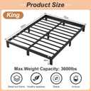 Bed Frame Heavy Duty Metal Platform No Box Spring Needed with Steel Slat Support,Easy Assembly,Noise-Free(4 Inch,King)