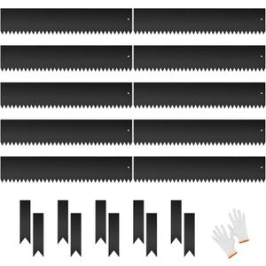 33FT Galvanized Steel Landscape Edging 10 Pack, 40" x 8" Metal Edging for Landscaping with 10Pcs Stakes & Gloves, Metal Garden Border for Garden Design, Yard, Tree Rings, Pathway, Divider