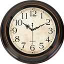 Vintage Wall Clock 16 Inch Quartz Silent Non-Ticking Analog Clock Battery Operated Rustic Round Decorative Clock for Living Room Kitchen Home Office Classroom