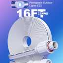 16FT Extension Cable for E-fy Permanent Outdoor Lights E22, S4 - HP5, IP68 Waterproof Extension Cord Compatible with E-fy E22/S4 for Christmas-Holiday (16 Ft Extension Cable)