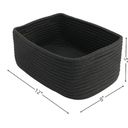 Small Woven Storage Baskets 12“X8”X5“ Decorative Rope Bins for Organizing Shelves, Closets, and Toys, Empty Gift Baskets, Cute Organizer Basket for Home and Office (black, regular)