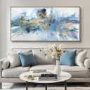 Abstract Wall Art For Living Room Large Size Framed Navy Blue Canvas Wall Art Abstract Wall Decor Abstract Art Paintings Fantasy Colorful on White Background Modern Artwork Decor for Bedroom Bathroom