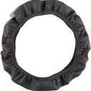Leather Car Steering Wheel Cover Universal Standard Size 14.5-15 Inch Anti-Slip, Soft, Breathable, Car Wheel Cover Protector for Most Cars(Red line) (38CM)