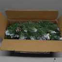 Christmas Garland with Lights - 9FT Pre-Lit Flocked Garland with 30 LED Bulbs, Red Berries, Pine Cones, Artificial Pine Battery Operated Garland for Fireplace, Staircase, Indoor & Outdoor Decoration