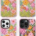 for iPhone 16 Pro Max Case Cute - Compatible with Magsafe - Durable Shockproof 6.6 ft Drop Impact Phone Case - Funny Passion Flower Design (6.9") Glitter Pink