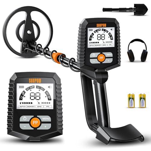 SUNPOW Metal Detector for Adults & Kids – Easy to Use & Assemble, Lightweight & Fun for Family Activities – Waterproof 8" Coil, 4 Modes, Bigger LCD – Great Value Metal Detector Kit, MD13