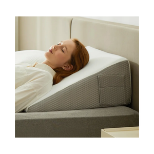 Bedluxe Wedge Pillow, 10 inch Bed Wedge Pillow for Headboard, Pillow Wedge for Acid Reflux Relief, Sleeping, Back Pain Relief, Snoring, Triangle Pillow Wedge - Cooling Memory Foam Top, White/Grey Bedluxe Wedge Pillow, 10 inch Bed Wedge Pillow for Headboard, Pillow Wedge for Acid Reflux Relief, Sleeping, Back Pain Relief, Snoring, Triangle Pillow Wedge - Cooling Memory Foam Top, White/Grey
