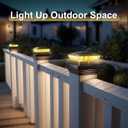 Solar Post Cap Light 6 Packs, Waterproof Fence Post Solar Lights, 4x4 IP65 Black Outdoor Light for Deck Garden & Patio Lights for 3.5x3.5,4x4,5x5 Wood & Vinyl Posts Warm White Lighting