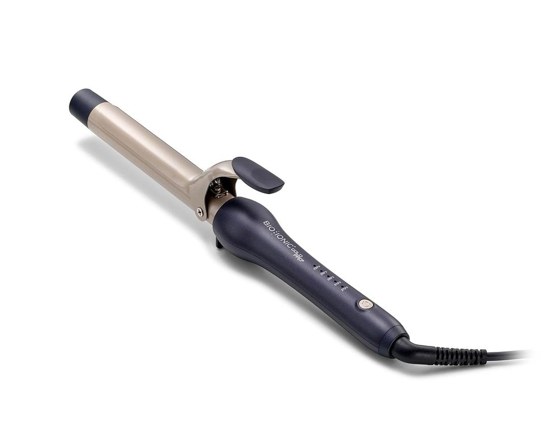Bio Ionic GoldPro 1" or 1.25” Curling Iron, Blue, Moisturizing Heat & 24K Gold MX, New & Improved 15% Longer Barrel Ceramic Curling Iron, Adjustable Heat, Versatile Curling Wand for Long-Lasting Curls, 1 inch