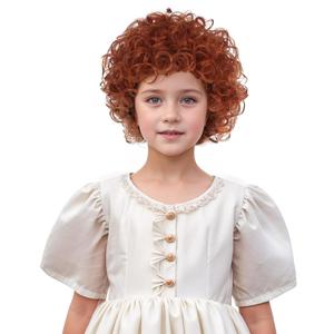 Dark Orange Wig Short Orange Curly Wavy Wig Red Party Cosplay Wigs Heat Resistant Synthetic Wigs with Cap (Small Size)