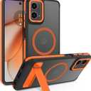 GaoBao for Moto G 5G 2024 Case with Invisible Kickstand [Compatible with Magsafe] [Military Grade Protective] [Translucent Matte] Slim Fit Cover for Motorola Moto G 5G 2024 6.6", Black/Orange