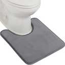 GORILLA GRIP Thick Memory Foam Toilet Rug for Bathroom, U Shaped Washable, Soft Absorbent Velvet Topside Floor Mats, Machine Wash, Cushioned Luxury Rugs for Bath Room, 22.5x19.5, Graphite Gray