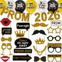 Prom Decorations Prom 2026 Banner Prom Photo Booth Props Kit Prom Night Balloons for 2026 Graduation Party Decorations
