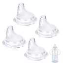 4/6 Packs Replacement Silicone Spout Compatible with NUK Learner Cup & Active Cup, Soft Transition Spout for Sippy Cups, Leak-Proof, BPA-Free, Easy to Clean Medium Flow (4 Pack)