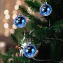 ULTECHNOVO 6pcs Halloween Balls Tree Ornaments, Shatterproof Christmas Decorations Set with Reusable Hand-held Package for Holiday Xmas Tree Decor (6cm) (Blue)