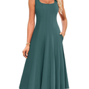 GRACE KARIN Womens 2025 Trendy Casual Tank Dresses Square Neck Sleeveless A Line Midi Sundress with Pockets S