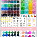 REVKI 72 Colors 6mm Glass Beads for Jewelry Making,3000PCS+ Round Crystal Glass Beads Bracelet Making Kit with Accessories, Bead Starter Kit Crafts Gifts Set Suitable for Teen Adults