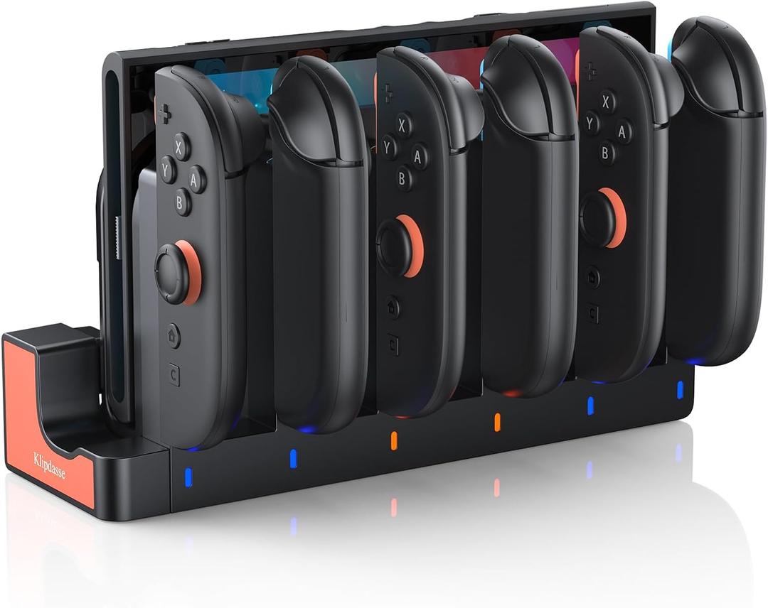 Klipdasse Switch 2 Controller Charger Dock, [Dual-Direction Charging] Dockable Charging for joycon 2 - FastMagnetic Charger Stand with LED Indicator for Switch 2 Charger