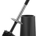 SetSail Toilet Brush, Compact Size Toilet Bowl Brush and Holder Toilet Brushes for Bathroom with Stainless Steel Handle Toilet Cleaner Brush with Durable Scrubbing Bristles, Splash-Proof (1 pack, Black)