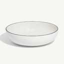White Dinner Bowl With Black Rim 36 oz 3Pack