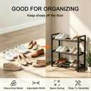 Expandable 3-Tier Metal Shoe Rack, Black Freestanding Storage Organizer