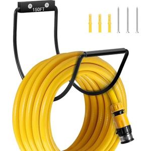 Yoniccal Garden Hose Holder Water Hose Hanger Wall Mounted,304Stainless Steel Solid Hose Hook Holds Up to 150Ft Garden Hose, Expandable Hose, Water Hose -Black