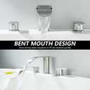 Roman Tub Faucet, High Flow Waterfall 3 Hole Bathtub Faucets Sets Deck Mount Bath Tub Faucet, Brushed Nickel