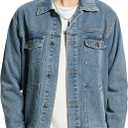 Denim Jacket Men Vintage Autumn and Winter Tops Mens Denim Trucker Jacket, XL