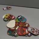 36 Pcs Sugar Skull Christmas Ornaments Wooden Day of The Dead Hanging Ornaments for Christmas Tree Xmas Dia De Muertos Cinco De Mayo Holiday Decoration