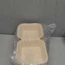 ECOLipak 50 Pack Clamshell To Go Containers, 100% Compostable Disposable Take Out Food Containers, 8X8 3-Compartment Heavy-Duty To Go Boxes,Eco-Friendly Biodegradable To Go Containers For Food