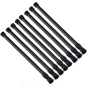 Tension Rods 28 to 48 Inches 8 Pack, Tension Curtain Rod, Spring Tension Rods, Adjustable Extension Spring Rods Closet Rod for Windows, Kitchen, Bathroom, Cupboard, Wardrobe (BLACK)