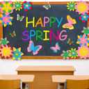 Cinrobiye 30 Pcs 3D Paper Flowers Decorations Kit for Wall DIY Flower Bulletin Board 3D Spring Fiesta Paper Floral Backdrop Decoration for Photo Backdrop Classroom Back to School Party