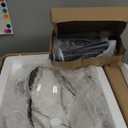 White Marbling Bathroom Vessel Sink With Black Faucet And Drain 16"x13" Oval Vessel Sink Ceramic Basin Bowl White Black Marble Bathroom Sinks Above Counter Bowl Sinks For Bathroom