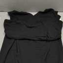 AISIZE Women's Retro V-Neck Ruffle Cap Sleeve Cocktail Business Dress, Extra Large, Black 