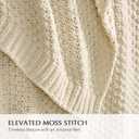 EVERGRACEHOME Chunky Chenille Knit Throw Blanket for Couch, Soft Luxurious Oversized Queen Moss Stitch Blanket for Bed, Cozy Farmhouse Knitted Throw for Sofa, Beige, 90" x 90"